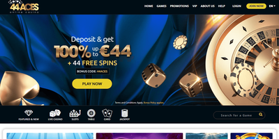 44Aces nettsted forhåndsvisning