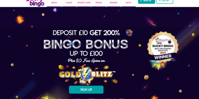 Bucky Bingo predogled spletnega mesta