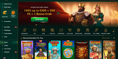 Casinia nettsted forhåndsvisning