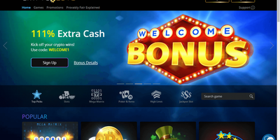 CryptoSlots nettsted forhåndsvisning