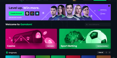 معاينة Gamdom للموقع