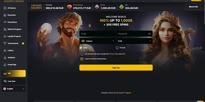 Golden Crown websted forhåndsvisning