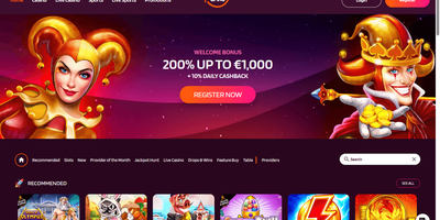HappySpins nettsted forhåndsvisning
