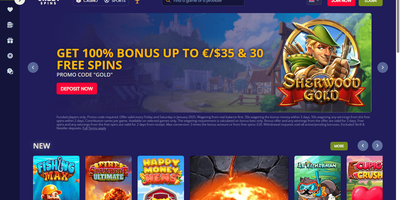 Jazzy Spins websted forhåndsvisning