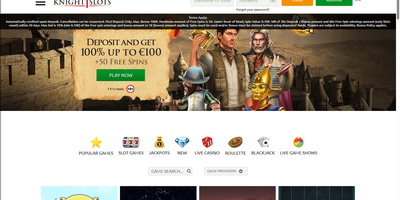 KnightSlots websted forhåndsvisning