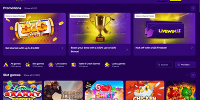 LiveBet websted forhåndsvisning