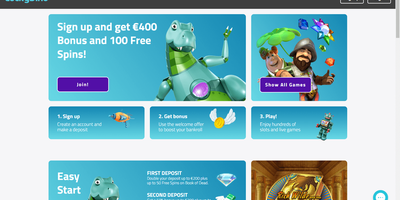 LuckyDino nettsted forhåndsvisning