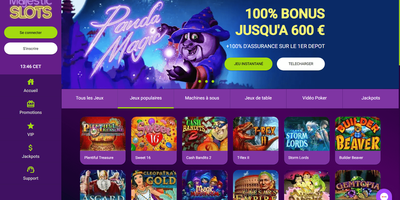 Majestic Slots Club websted forhåndsvisning
