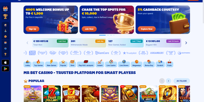 Mr Bet websted forhåndsvisning