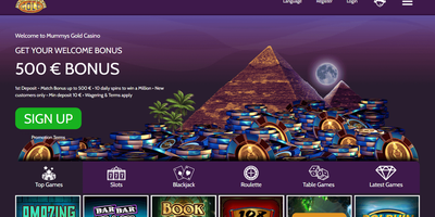 Mummys Gold websted forhåndsvisning