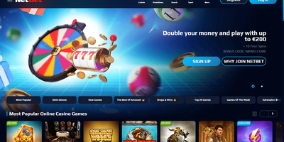 NetBet websted forhåndsvisning