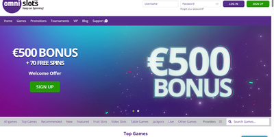 Omni Slots websted forhåndsvisning