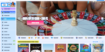 OnlySpins nettsted forhåndsvisning