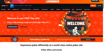 Party Poker nettsted forhåndsvisning