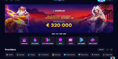PartySpinz websted forhåndsvisning