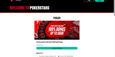PokerStars nettsted forhåndsvisning