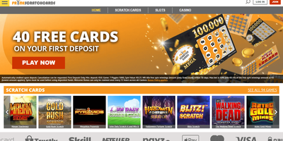 PrimeScratchCards nettsted forhåndsvisning