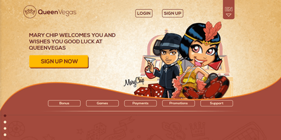 QueenVegas websted forhåndsvisning