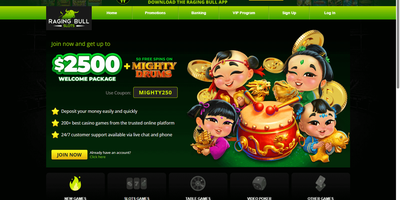 Raging Bull Slots websted forhåndsvisning