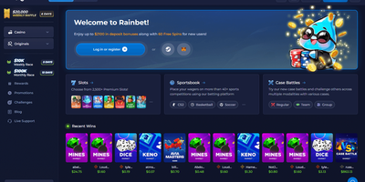 RainBet websted forhåndsvisning