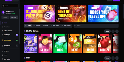 Shuffle websted forhåndsvisning