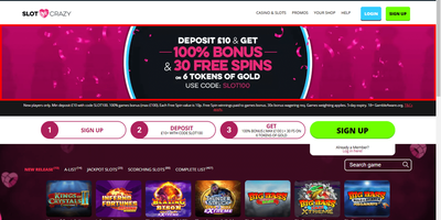 معاينة Slot Crazy للموقع