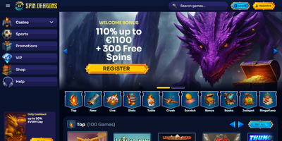 Spin Dragons webbplatsförhandsvisning
