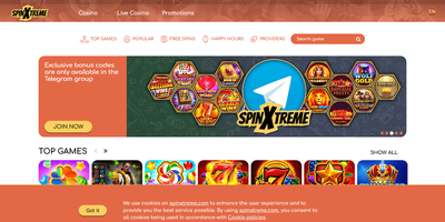 SpinXtreme websted forhåndsvisning
