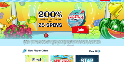 معاينة Spinzilla للموقع