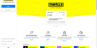 Thrills websted forhåndsvisning
