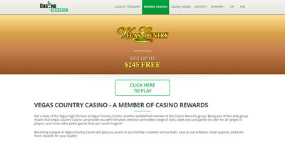 Vegas Country websted forhåndsvisning