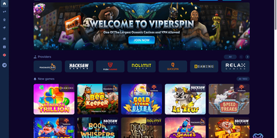 ViperSpin nettsted forhåndsvisning