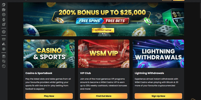 WSMCasino websted forhåndsvisning
