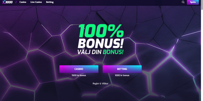 X3000 nettsted forhåndsvisning